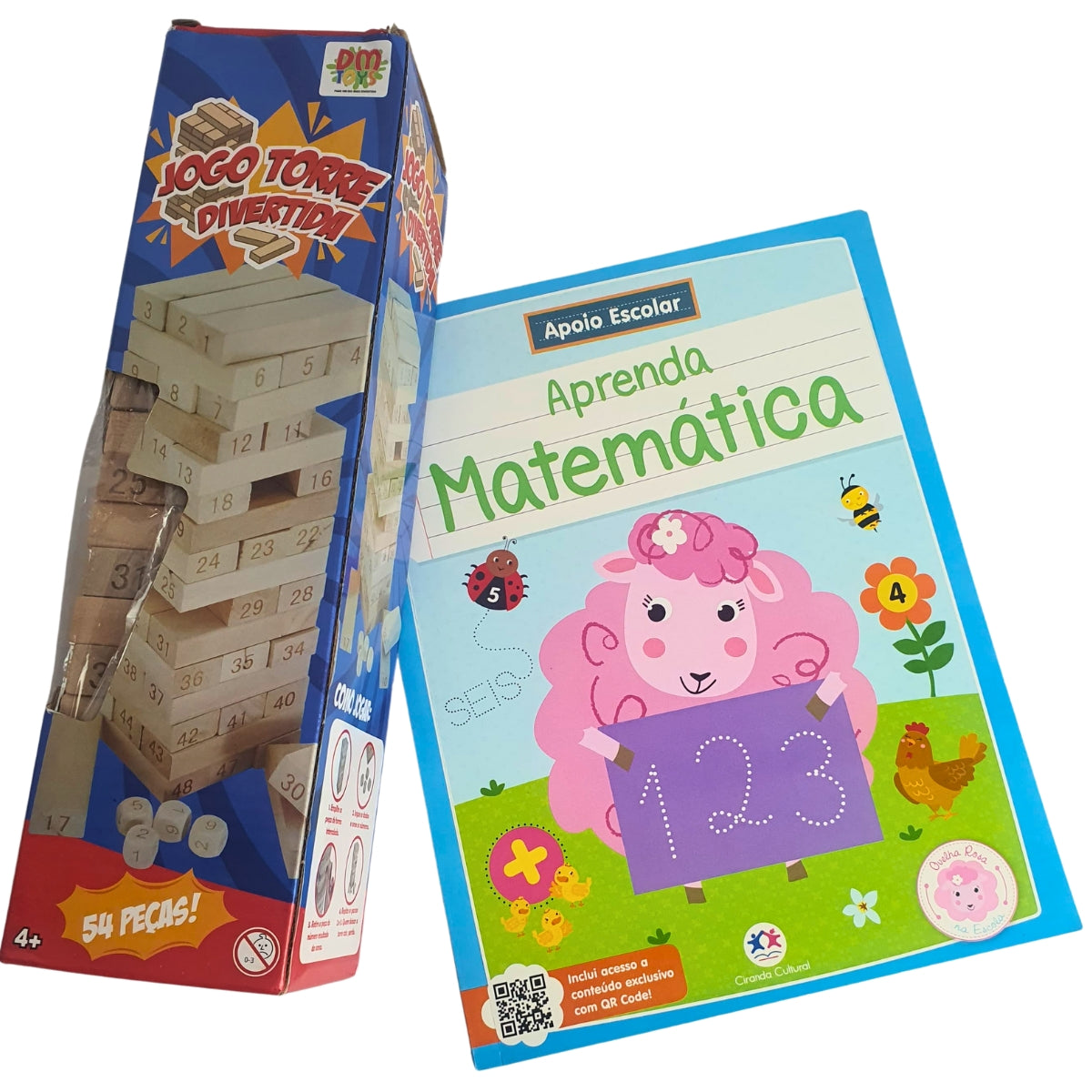 Kit Jogo Torre Divertida + Livro Aprenda Matemática Kit Jogo Torre Divertida + Livro Aprenda Matemática